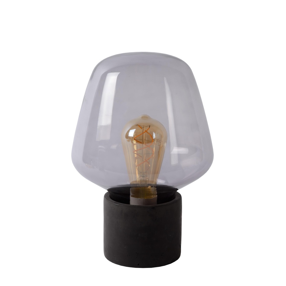 Lucide TafellampjeBecky zwart met smoke glas - 45569/01/65